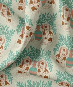 Annika Reed Studio Pair Of Dogs Oyster Linen - Vintage Brown