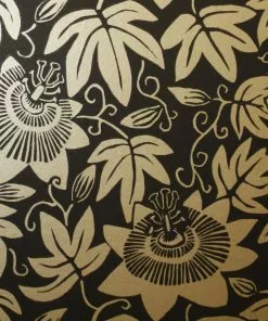 The Monkey Puzzle Tree New Black And Gold Passion Flower Wallpaper By Alexis Snell