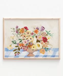 Candice Gray A3 Picnic Vase Yellow Print New