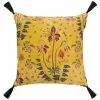 Mind The Gap Gypsy Ochre Linen Cushion Rose & Thorn