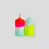 Pink Stories Neon Pillar Candles Rainbow Wings - Set Of 2 Bohemian Dream