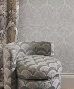 Liberty Fabrics New Deco Scallop Multi Jacquard Fabric, Pewter Dark