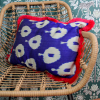 My Doris Blue & Orange Retro Silk Cushion Cushions 2 My Doris Blue & Orange Retro Silk Cushion Cushions