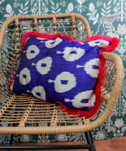 My Doris Blue & Orange Retro Silk Cushion Cushions