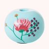 Rice By Rice New Metal Candle Holder With Flowers, Mint 2 Rice By Rice New Metal Candle Holder With Flowers, Mint