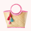 Rice By Rice New Pink Raffia Weekend Bag With Tassels 2 Rice By Rice New Pink Raffia Weekend Bag With Tassels