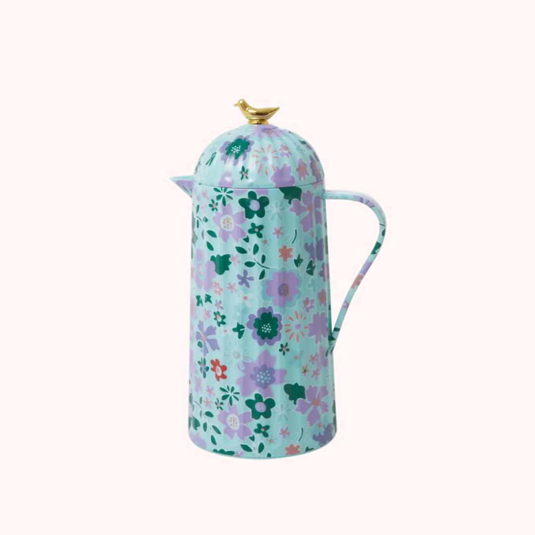 Rice By Rice Mint Floral Printed Thermal Flask 3 Rice By Rice Mint Floral Printed Thermal Flask