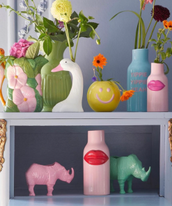 Rice By Rice METAL FLOWER POT - NEON GREEN