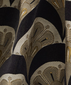 Liberty Fabrics New Deco Scallop Multi Jacquard Fabric, Pewter Dark