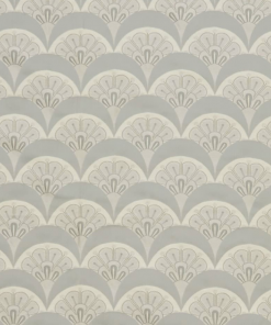 Liberty Fabrics Deco Scallop Multi Jacquard Fabric, Pewter New