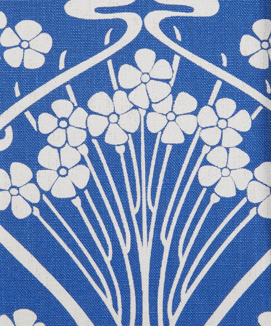 Liberty Fabrics New Ianthe Bloom Stencil Chiltern Linen, Lapis 5 Liberty Fabrics New Ianthe Bloom Stencil Chiltern Linen, Lapis