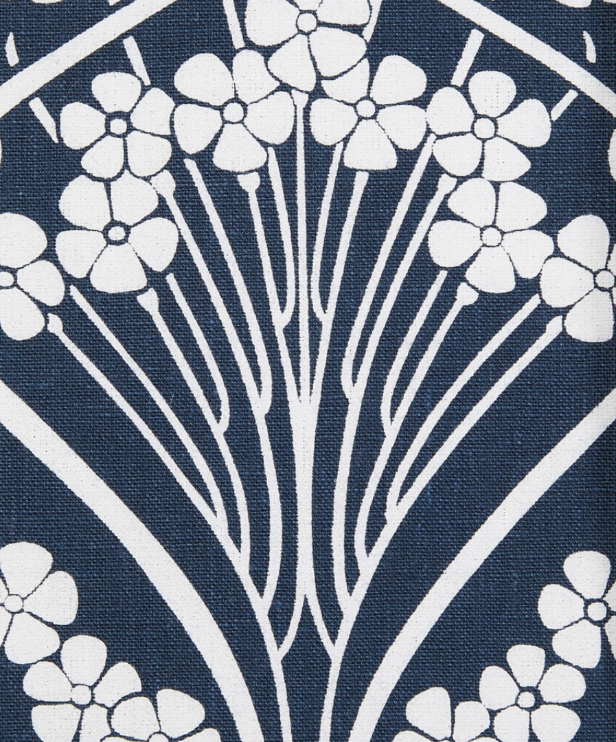 Liberty Fabrics New Ianthe Bloom Stencil Chiltern Linen, Lapis 13 Liberty Fabrics New Ianthe Bloom Stencil Chiltern Linen, Lapis