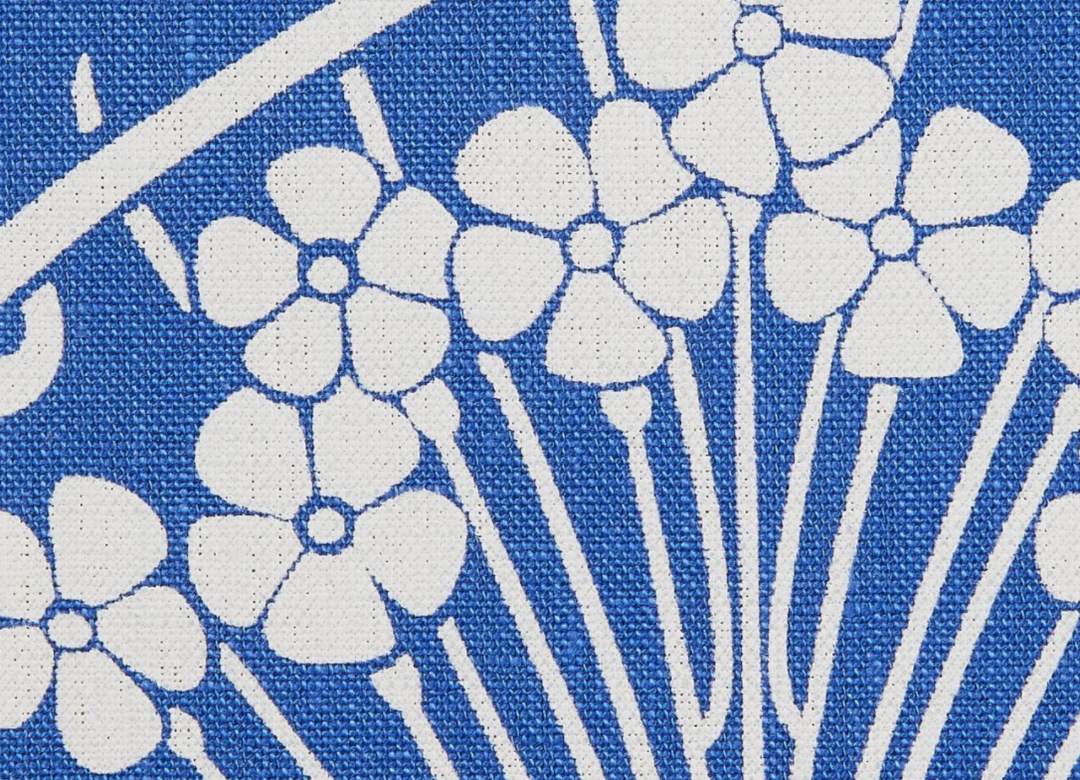 Liberty Fabrics New Ianthe Bloom Stencil Chiltern Linen, Lapis 7 Liberty Fabrics New Ianthe Bloom Stencil Chiltern Linen, Lapis