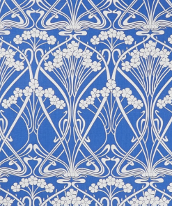 Liberty Fabrics New Ianthe Bloom Stencil Chiltern Linen, Lapis
