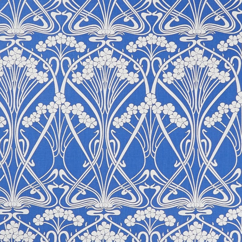 Liberty Fabrics New Ianthe Bloom Stencil Chiltern Linen, Lapis 3 Liberty Fabrics New Ianthe Bloom Stencil Chiltern Linen, Lapis