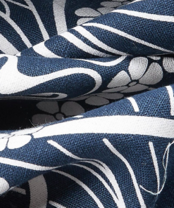 Liberty Fabrics New Ianthe Bloom Stencil Chiltern Linen, Lapis 28 Liberty Fabrics New Ianthe Bloom Stencil Chiltern Linen, Lapis