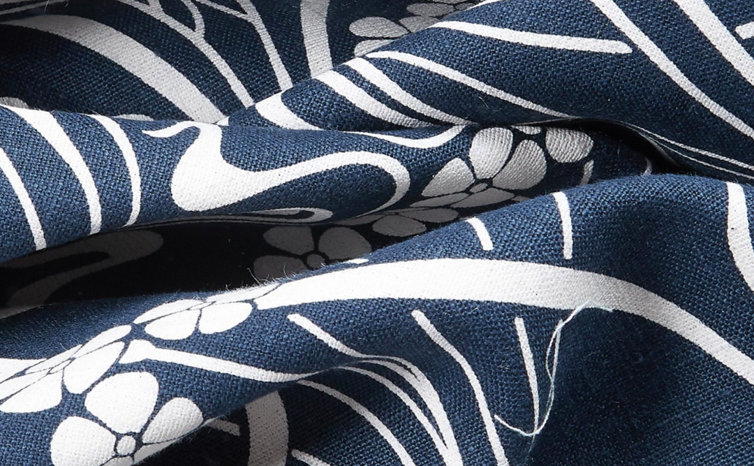 Liberty Fabrics New Ianthe Bloom Stencil Chiltern Linen, Lapis 15 Liberty Fabrics New Ianthe Bloom Stencil Chiltern Linen, Lapis