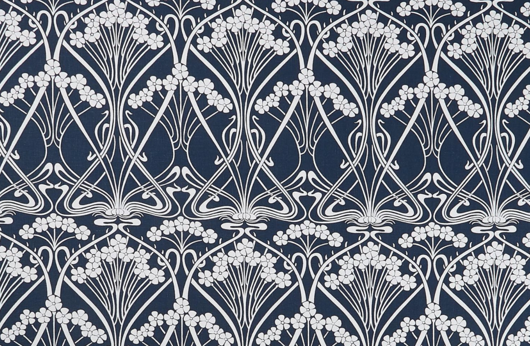 Liberty Fabrics New Ianthe Bloom Stencil Chiltern Linen, Lapis 16 Liberty Fabrics New Ianthe Bloom Stencil Chiltern Linen, Lapis