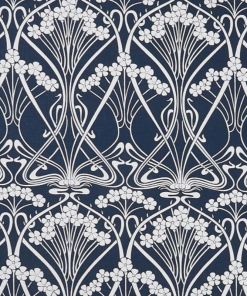 Liberty Fabrics New Ianthe Bloom Stencil Chiltern Linen, Pewter