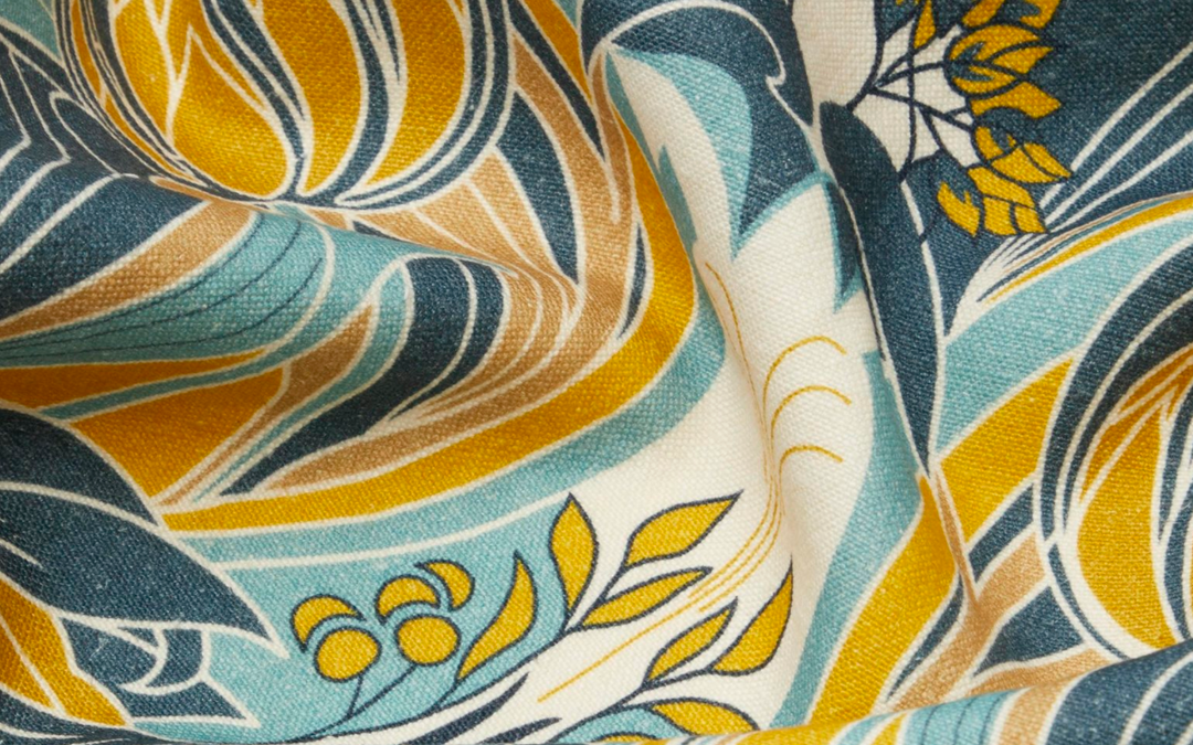 Liberty Fabrics Katherine Nouveau Emberton Linen, Jade New 17 Liberty Fabrics Katherine Nouveau Emberton Linen, Jade New