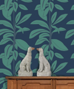 Annika Reed Studio Rubber Plant Wallpaper, Leaves At Midnight 13 Annika Reed Studio Rubber Plant Wallpaper, Leaves At Midnight