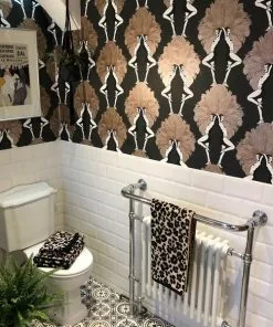 Cheap The Design Yard Shop 38 The Graduate Collection Showgirls Wallpaper Metallic Bronze & Black New