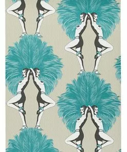 The Graduate Collection New Showgirls Wallpaper Metallic Teal & Cream