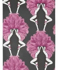 The Graduate Collection Showgirls Wallpaper Metallic Pink & Black New 8 The Graduate Collection Showgirls Wallpaper Metallic Pink & Black New