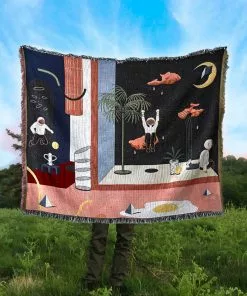 Memphis To Miami Stray Studio Blankets And Throws - Luna