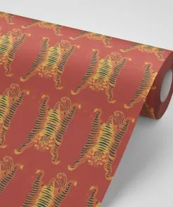 Annika Reed Studio New Tibetan Tiger Wallpaper Burnt Orange