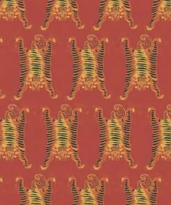 Annika Reed Studio New Tibetan Tiger Wallpaper Burnt Orange