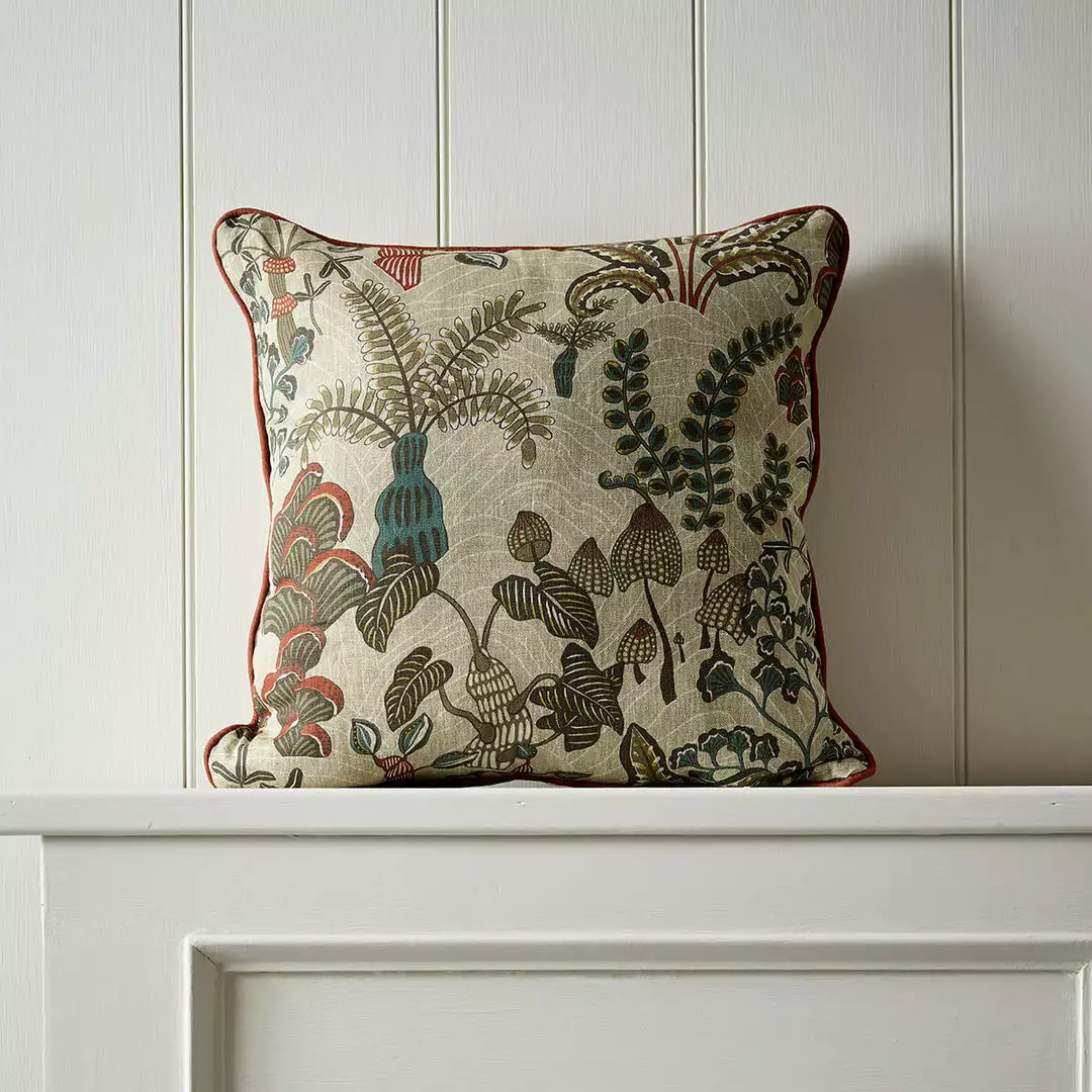 Josephine Munsey Woodland Floor Fabric Cushion Stone 3 Josephine Munsey Woodland Floor Fabric Cushion Stone