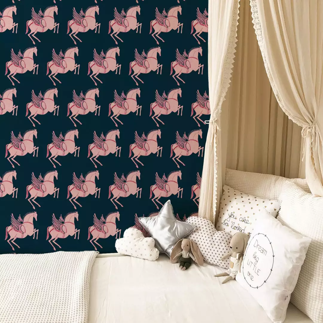 Annika Reed Studio Pegasus Wallpaper - Midnight New 3 Annika Reed Studio Pegasus Wallpaper - Midnight New