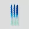 Pink Stories Neon Twisted Candles Blueberry - Set Of 3 New