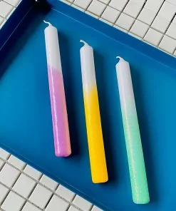 Pink Stories Dip Dye Glitter Taper Candles Mermaids Magic X 3 New 9 Pink Stories Dip Dye Glitter Taper Candles Mermaids Magic X 3 New