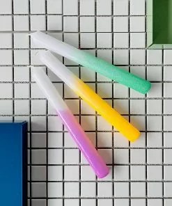 Pink Stories Dip Dye Glitter Taper Candles Mermaids Magic X 3 New