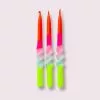Pink Stories Neon Dip Dye Swirl Taper Candles Lollipop Flowers - Set Of 3 New 2 Pink Stories Neon Dip Dye Swirl Taper Candles Lollipop Flowers - Set Of 3 New