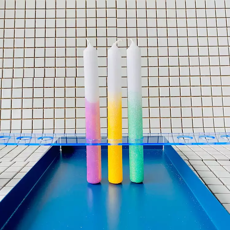 Pink Stories Dip Dye Glitter Taper Candles Mermaids Magic X 3 New 6 Pink Stories Dip Dye Glitter Taper Candles Mermaids Magic X 3 New