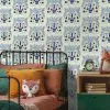 Annika Reed Studio New Pair Of Dogs Wallpaper - Delft Blue