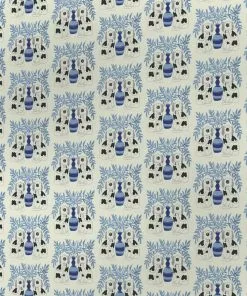 Annika Reed Studio New Pair Of Dogs Wallpaper - Delft Blue