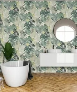 Brand Mckenzie Abstract Jungle Wallpaper, Leaf Green