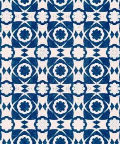 Mind The Gap Aegean Tiles Indigo Wallpaper