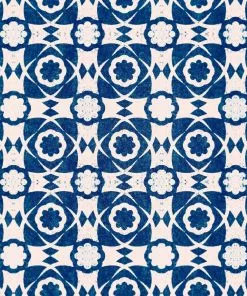 Mind The Gap Blue Skies Ahead Aegean Tiles Leather Wallpaper