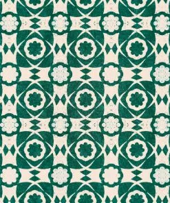 Mind The Gap Blue Skies Ahead Aegean Tiles Leather Wallpaper