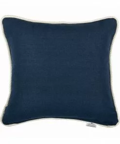 Mind The Gap Blue Skies Ahead Ahoy Linen Embroidered Cushion