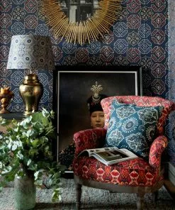 Mind The Gap Ajrak Blue Wallpaper Indigena