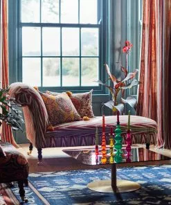 Mind The Gap Anatolia Chaise Lounge Bakhmal Ikat Woven Fabric