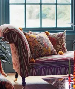 Mind The Gap Anatolia Chaise Lounge Bakhmal Ikat Woven Fabric