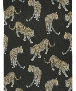 The Graduate Collection Rose & Thorn All Over Leopard Wallpaper Charcoal