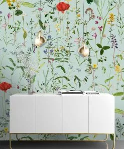 Mind The Gap Aquafleur Aquamarine Wallpaper New